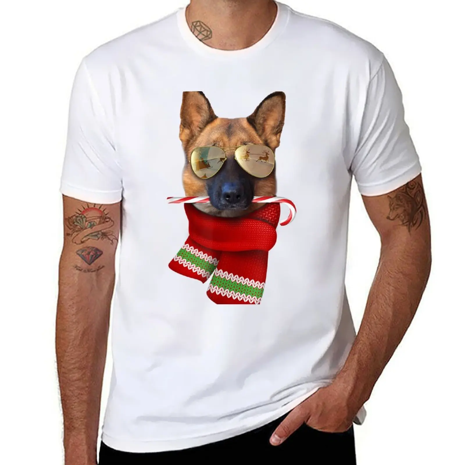 

German Shepherd shirt Christmas Gift Dog Lovers Sunglasses T-Shirt anime tshirt man t shirts graphic T-Shirt