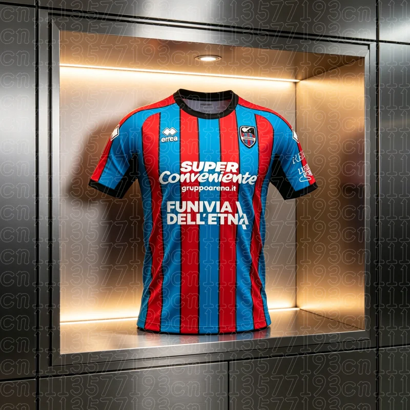 Camisa de Futebol Estilo Fashion Catania 26-27, Estilo Esportivo, Camiseta Digital 3D para Adultos e Crianças, Manga Curta, Família