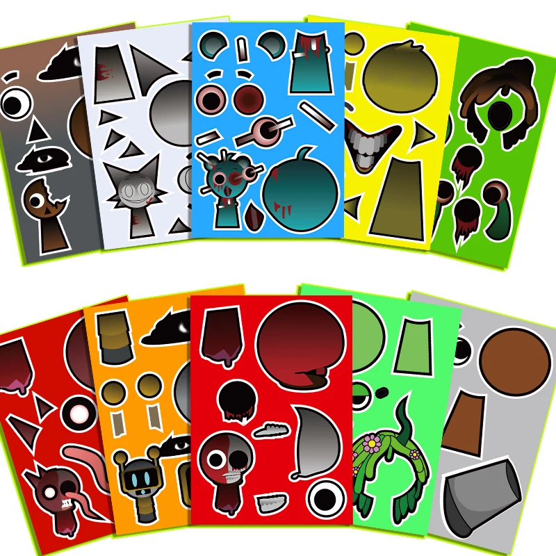 „Make a Face“-Aufkleber für Kinder, wasserfest, abnehmbare Aufkleber für Jungen und Mädchen in Wasserflaschen, Laptops, Telefone, Gitarrenkoffer