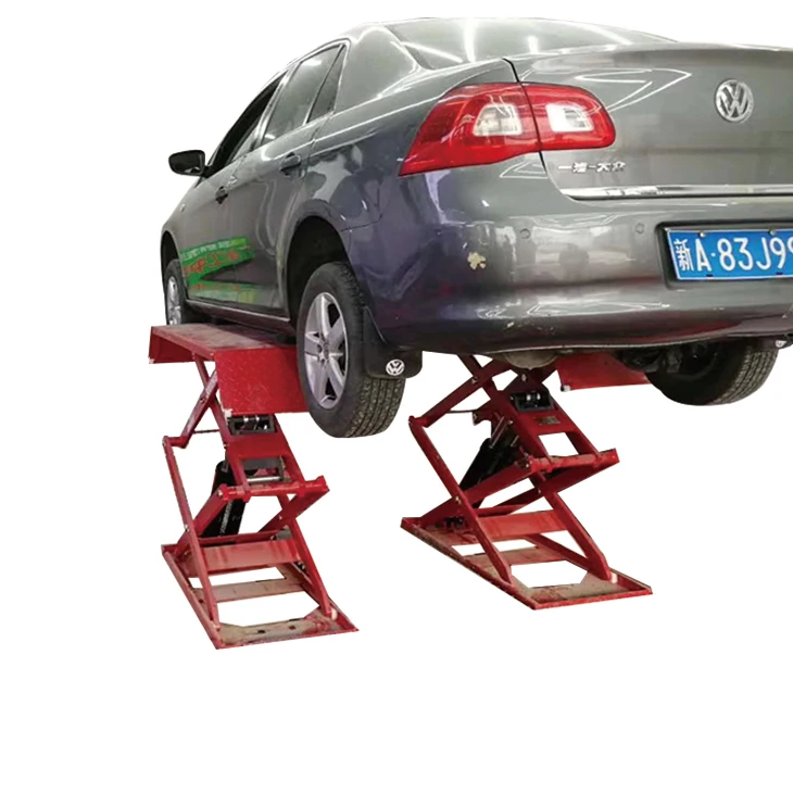 Ultra Thin On Ground Scissor Car Lift 4000kg Electric Hydraulic Auto Scissor Lift For Car Repair Shop