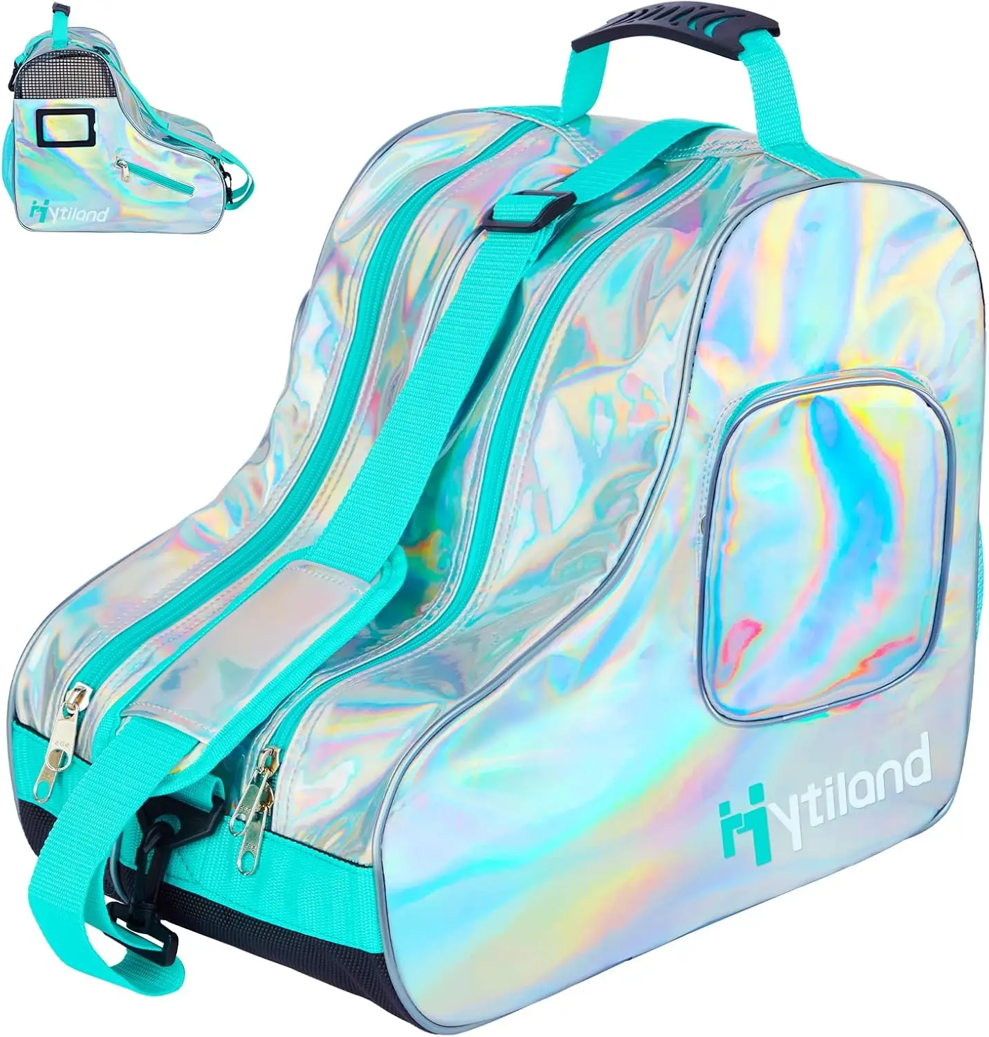 

Stylish Holographic Roller Skate Bag for Inline, Ice, and Figure Skates - Spacious, Breathable, Waterproof for Women & Youth