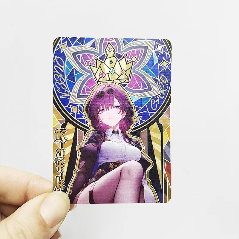 88X63Mm Diy Self Made Honkai: Star Rail Kafka Gold Card Makima Hoshino Ai Collection Metal Card Game Anime Card Gift Toys