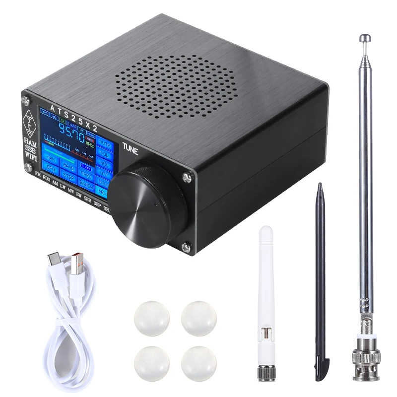 

ATS-25X2 ATS25X2 Full Band FM/LW/MW/SW/SSB Spectrum Scan Receiver Touch Screen Stereo Receiver WIFI FM RDS APP Network