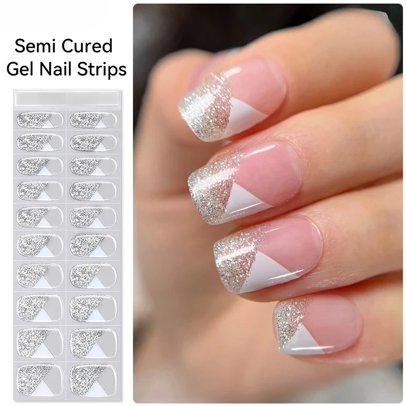 

22Tips УФ-наклейка для ногтей с полузатверждением, наклейка для ногтей на Рождество, Хэллоуин, водонепроницаемая, долговечная, с полным покрытием, гелевые наклейки для ногтей, потребность ультрафиолетовой лампы