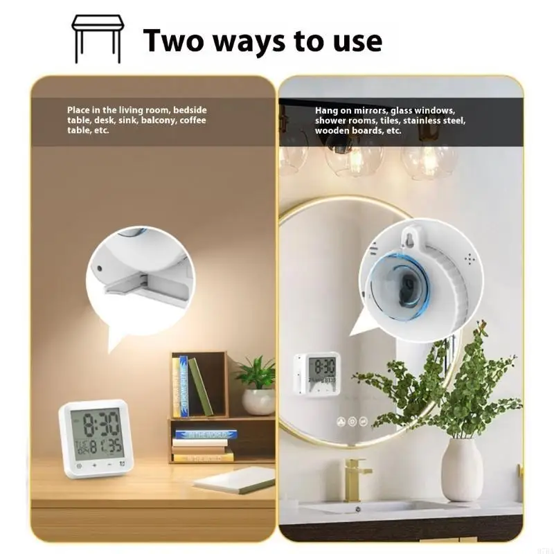 

97BA Shower Wall Clock,Kitchen Timer with Alarm,Waterproof Touch Screens Timer Gift