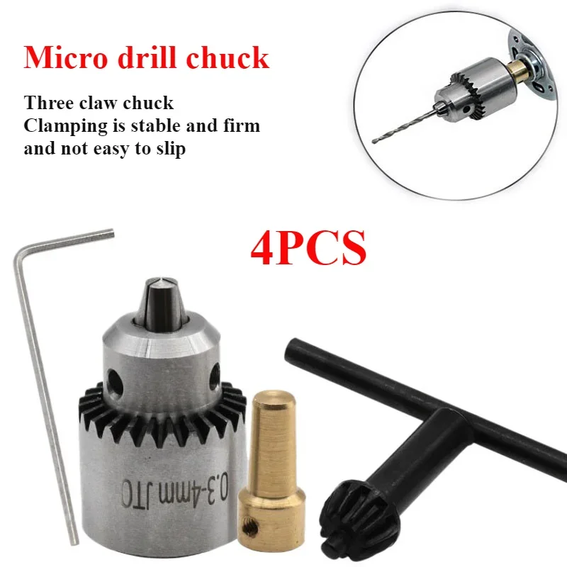 

Micro Motor Drill Chuck Clamping Range 0.3-3.17-4mm Jto Electric Shaft Tools Multimeter Taper with Key Brass/5mm Steel Mini