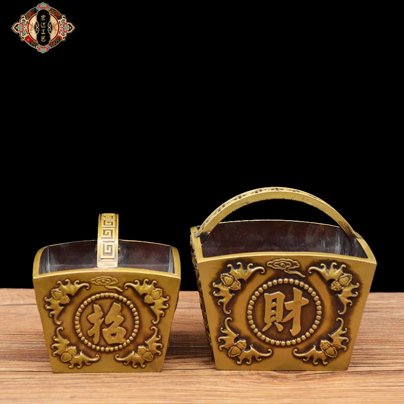 

Brass Fortune in Front of Eyes Bucket Chinese Style Home Copperware Copper Sheng Ornament