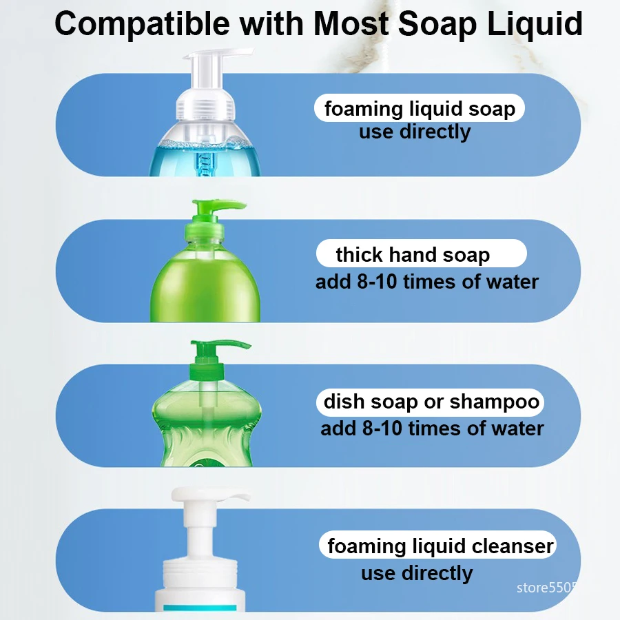 موزع الصابون الكهربائي الأوتوماتيكي ، مستشعر الأشعة تحت الحمراء ، غسالة اليدين ، الشامبو ، صابون الأطباق ، صانع الرغوة ، المطبخ ، شحن USB