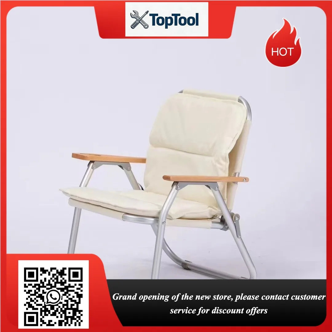 Two-Seater Foldable Camping Lawn Chair Aluminum Construction Portable Backrest Chair for Travel Picnic Indoor Daily Use