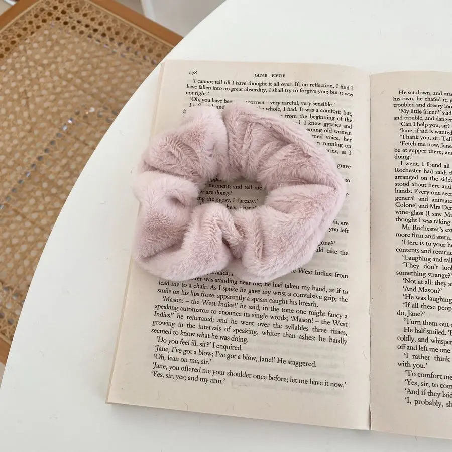 Winter Fleece Velvet Hair fluffy scrunchies Simple and Sweet Hairband Tie Hair Elastic Fleece hair Accessories
