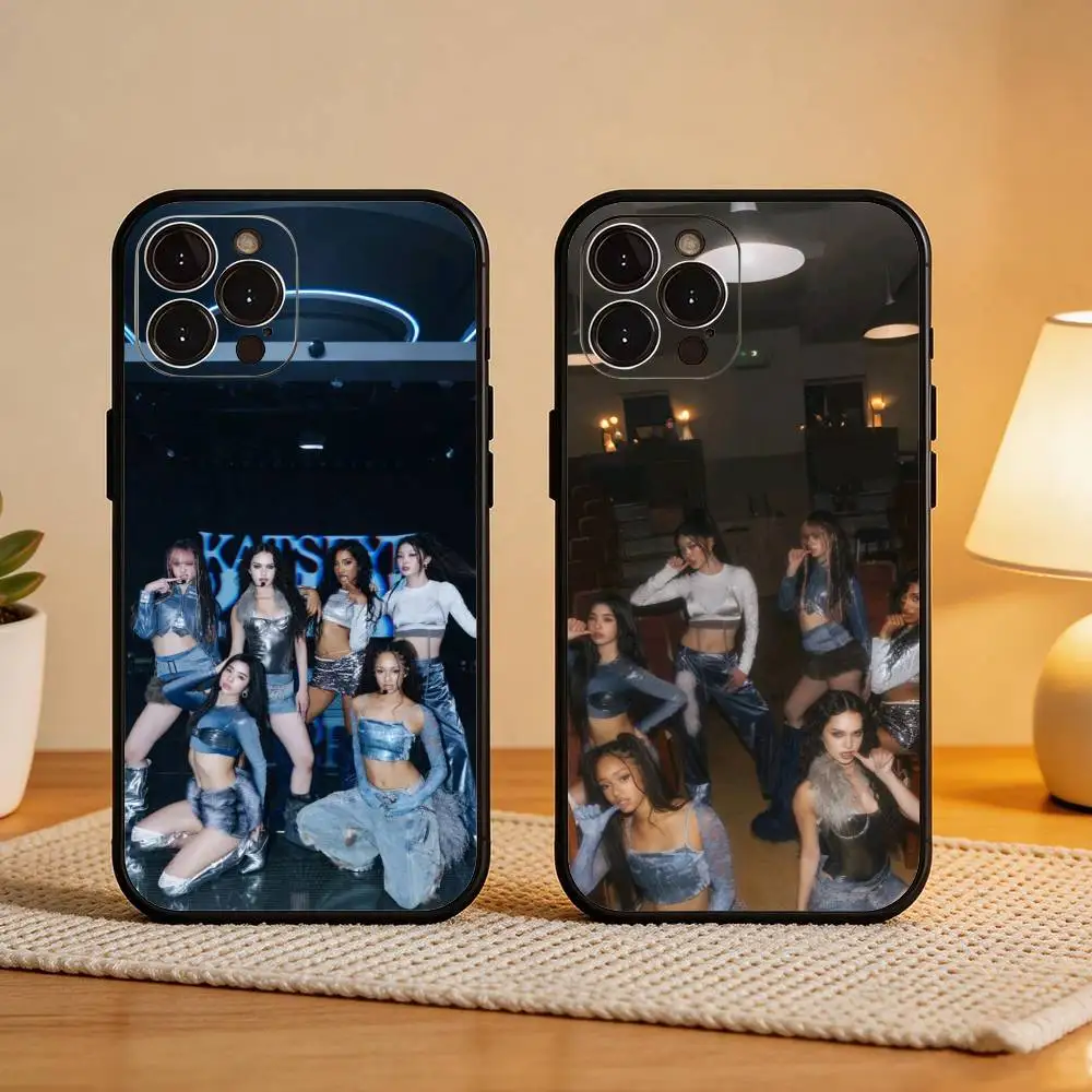 

Hot Music K-KATSEYE Phone Case For iPhone17 16 15 14 13 12 11 Pro Max Plus,5G Soft Black Case