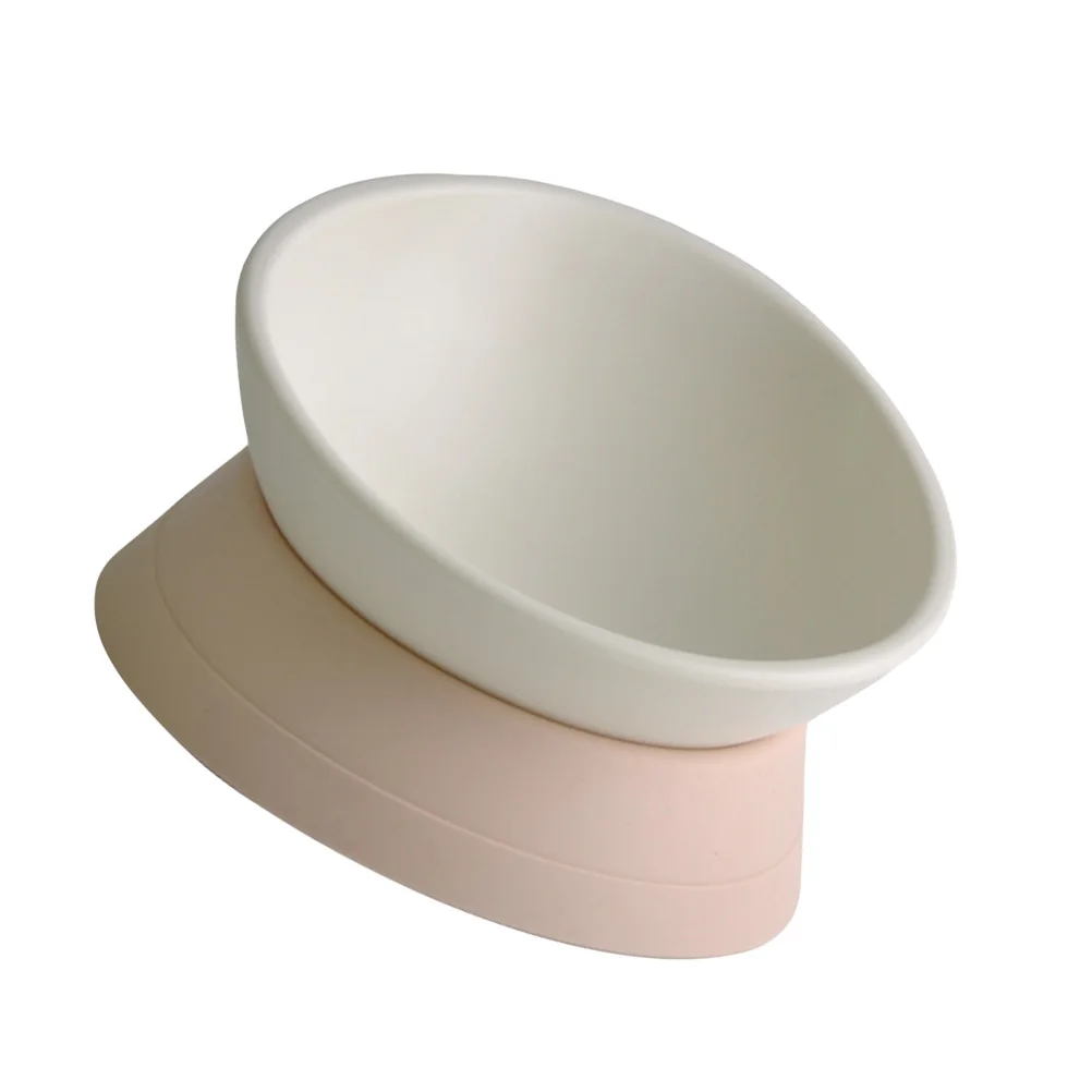

Dual Purpose Slanted Dog Cat Food Bowl Resin Pet Feeding Dish Spill Proof Raised Design Easy Clean For Flat Cats