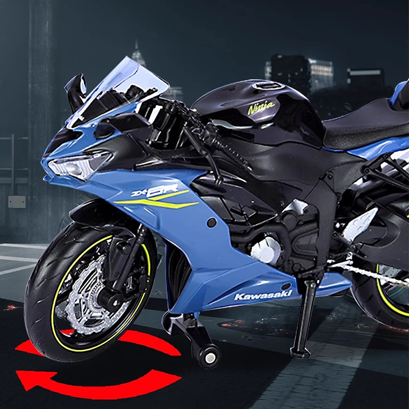 1:12 Kawasaki Ninja ZX-6R Alloy Motorbike Diecast Model Super Sport High Simulation Toys Car Pull Back Children Gifts Collect