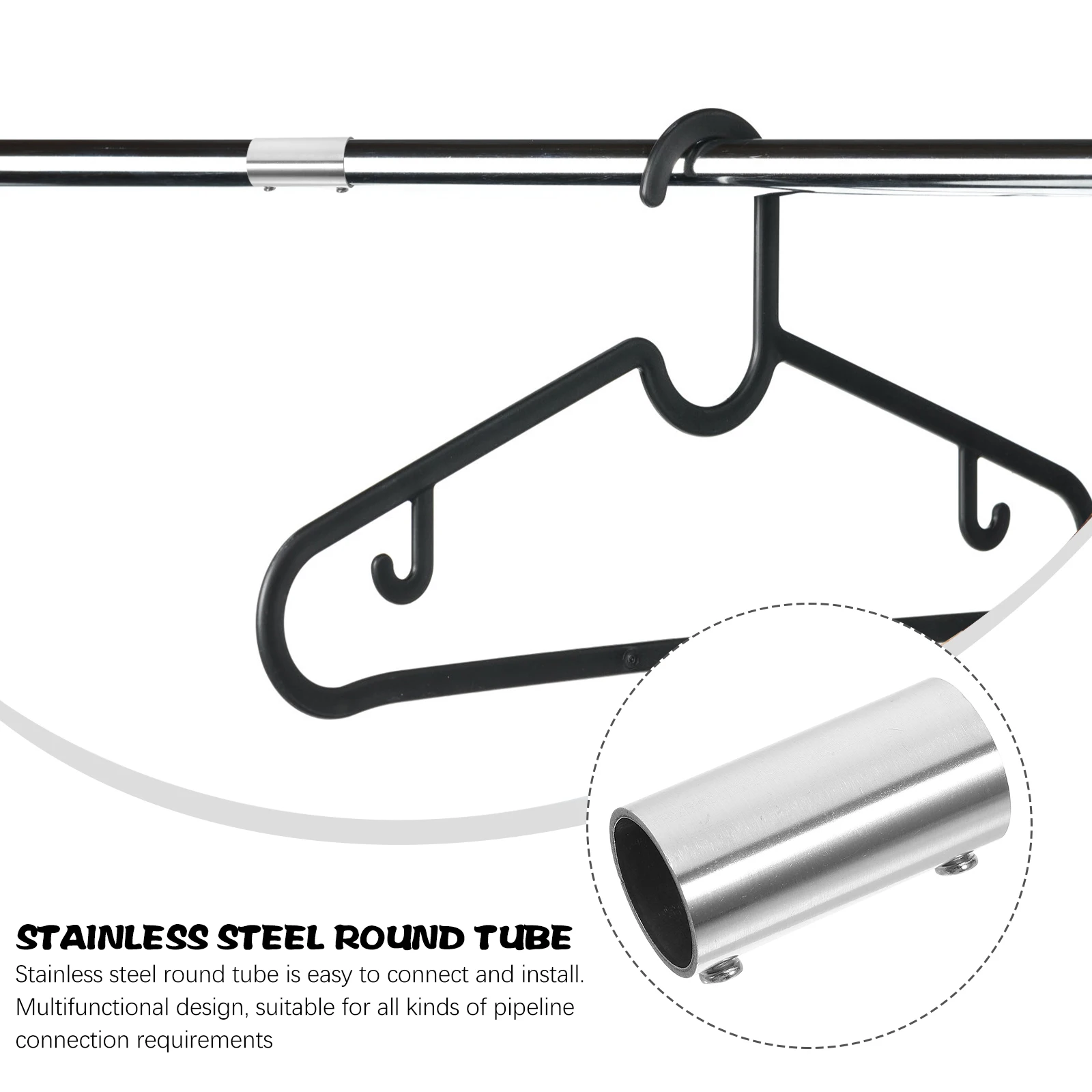 4Pcs Stainless Steel Hand Rail Tube Connector Stable Connection Precision Machined for Various Applications 2-Way Tube Connector