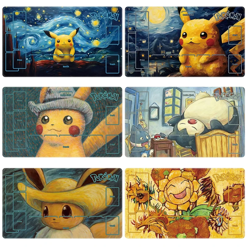 

Anime PTCG Battle Pad Card Pad Van Gogh PTCG Card Pad Card Battle Board Single Game Cards Pad Table Mat Gift Toy