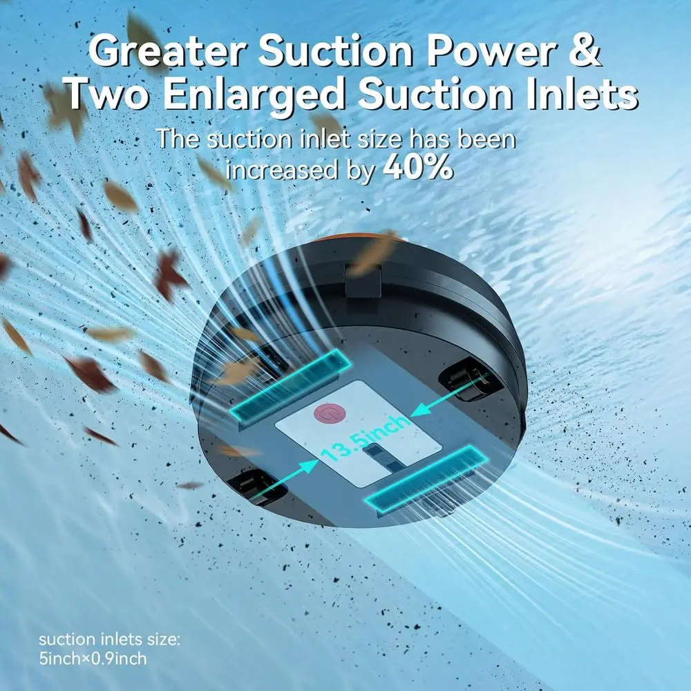 コードレスプールクリーナーロボット、地上/地下プール用ロボットプール掃除機、45Wデュアルモーター、自動駐車、2Lのゴミ収集機能付き