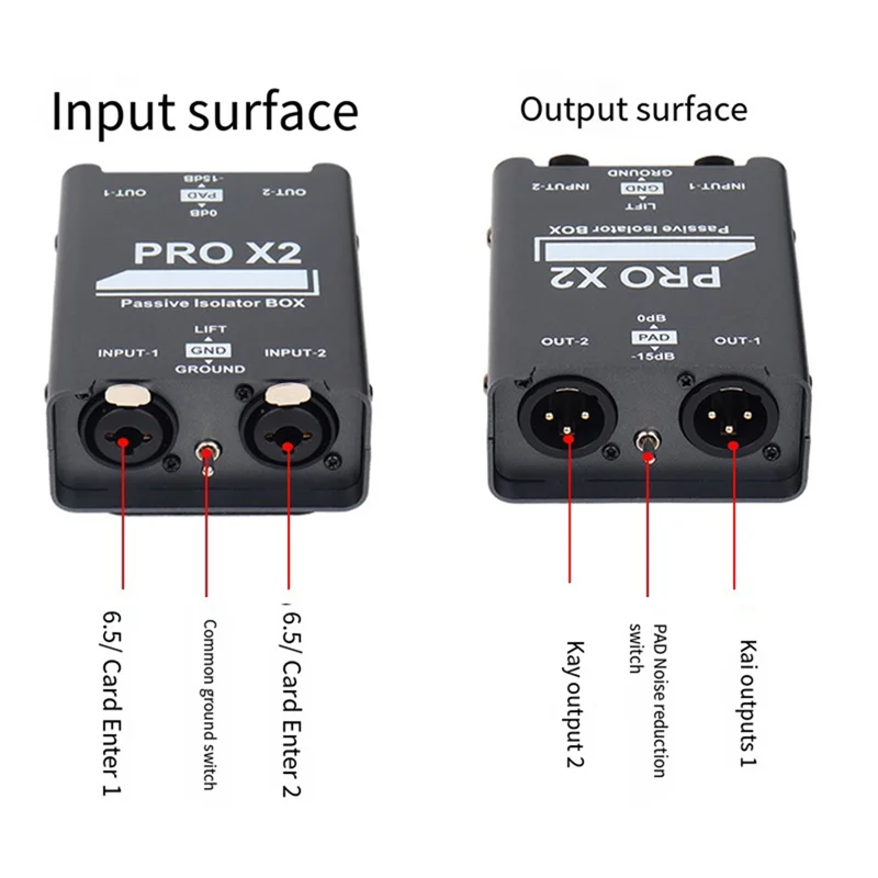 A30P-New 2-Way Audio Isolator, Audio Current Eliminator, XLR 6.5, Permalloy Isolator, Mixer Live Broadcast