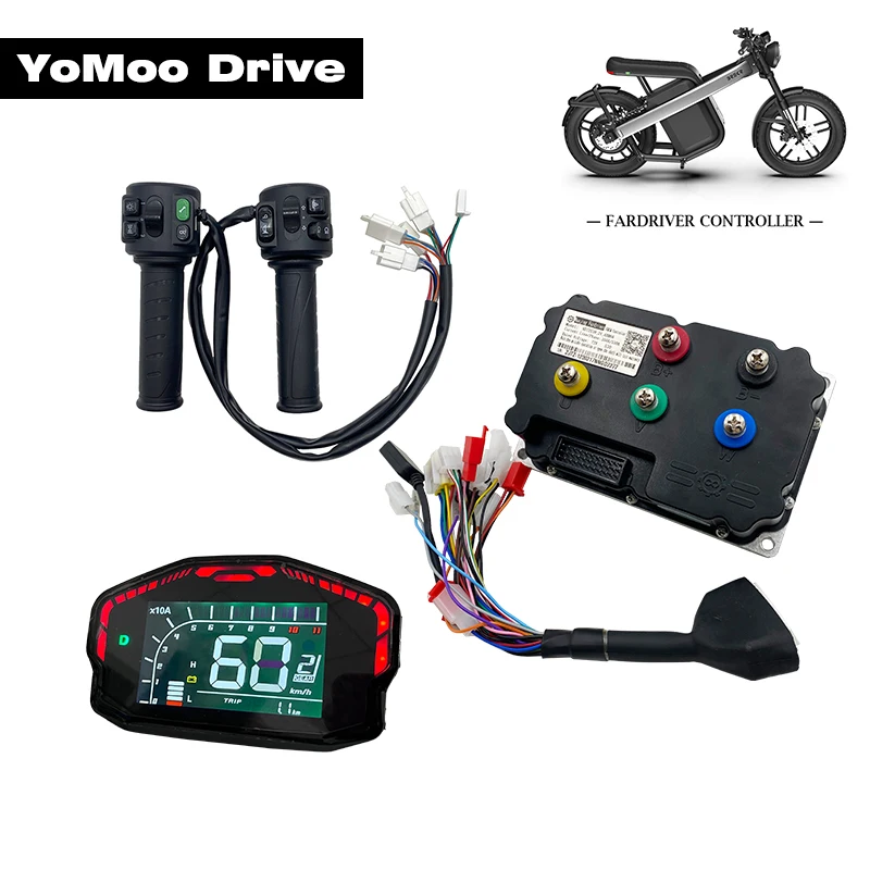 

FarDriver 48V-72V ND72530 SineWave High Speed Controller 6KW BLDC with DKD Display And T08 Throttle For Electric Bike Motorcycle