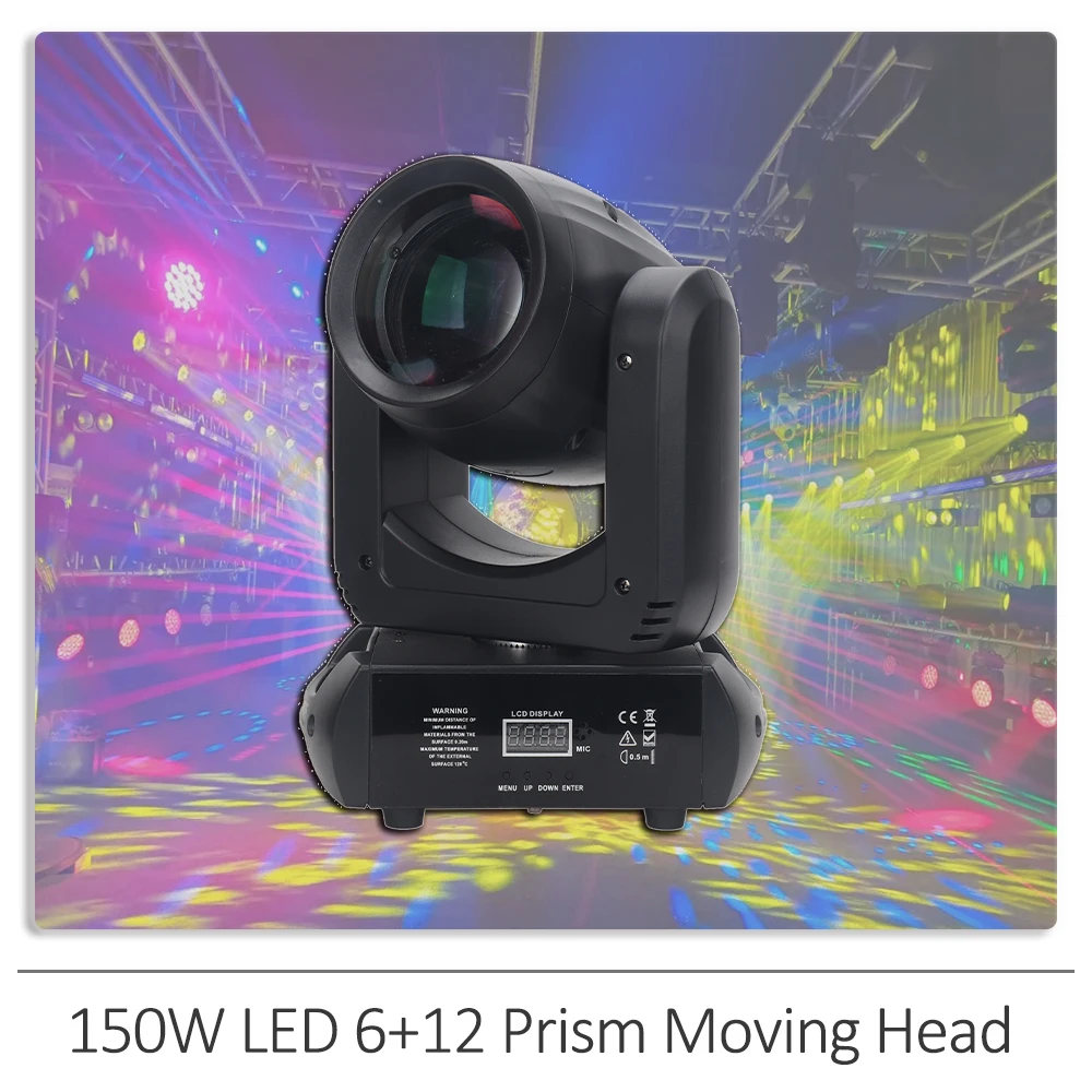 YUER150W LED Beam Moving Head Light 8+12 Biprism with Flight Case for Dj Disco Bar Club Wedding Festival Stage Equipment