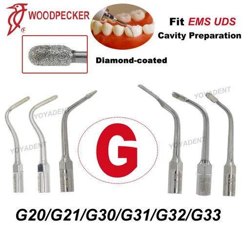 Imagen 2 del producto Punta de escalador ultrasónico Dental Woodpecker, puntas de escalado para preparación de cavidades/hombos, compatible con pieza de mano escaladora EMS UDS