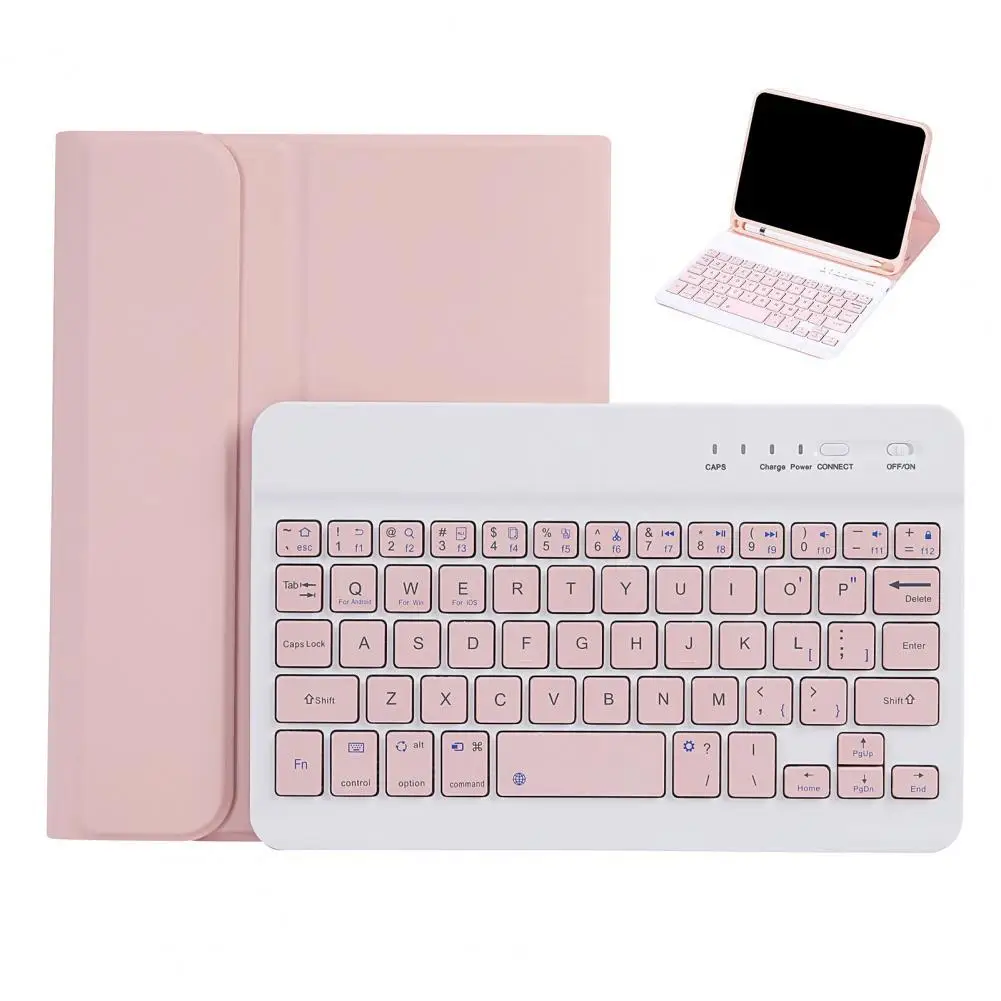 

Wireless Keyboard Case Candy Color Bluetooth-compatible Keypad Case with Pencil Holder for iPad Mini 6