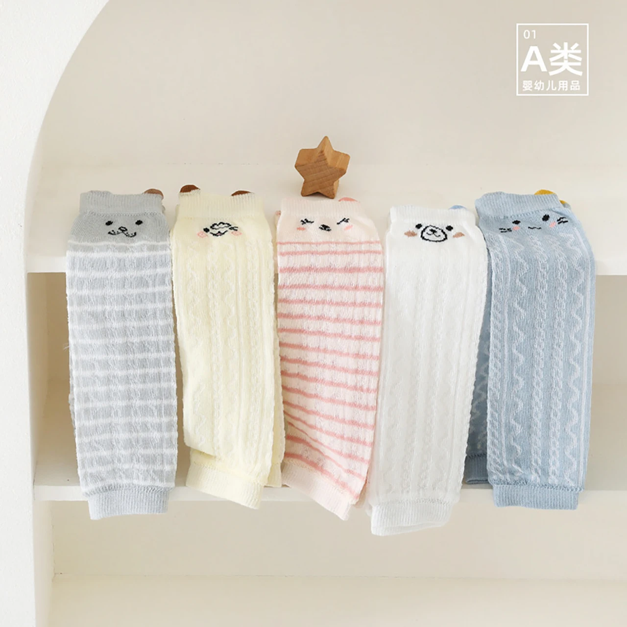 Summer Baby Knee Pads Breathable Mesh Kids Crawling Protector Cute Cartoon Animal Print Mosquito-Repellent Newborn Long Socks