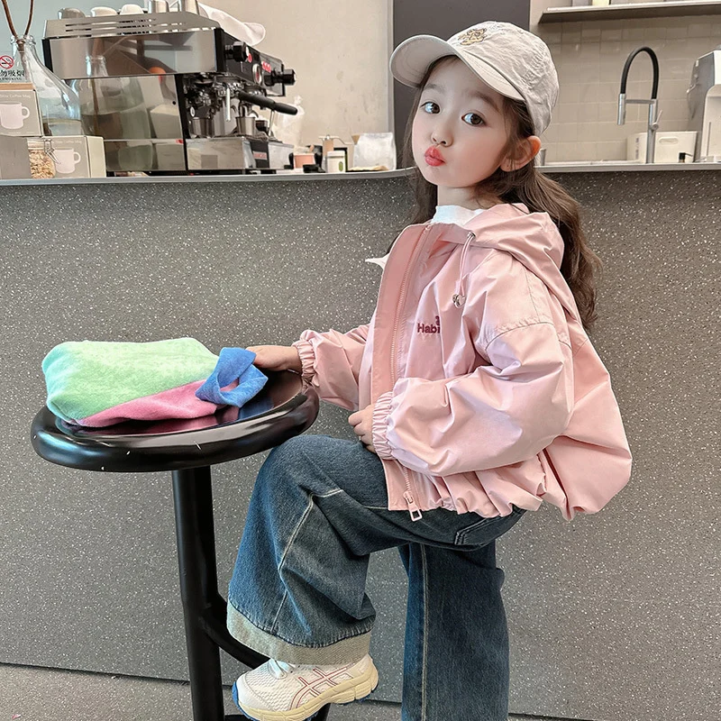 Girls Coat Overcoat Jacket Windbreak Outerwear 2024 Loose Spring Autumn Cotton Plus Size Teenagers Children\'s Clothing