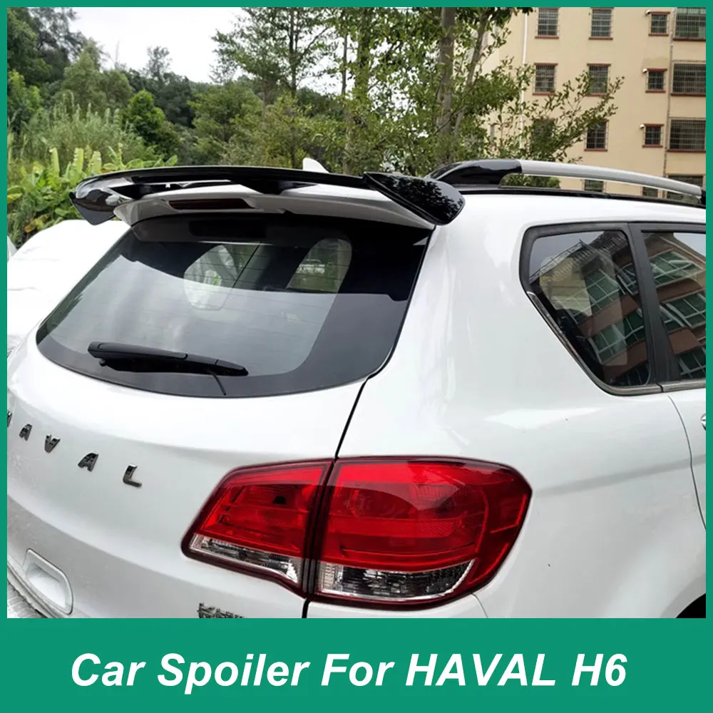 For Haval H6 M6 Big Dog Rear Window Top Trunk Lid Spoiler Universal B Tail ABS Plastic Exterior Decoration Modified Black Carbon