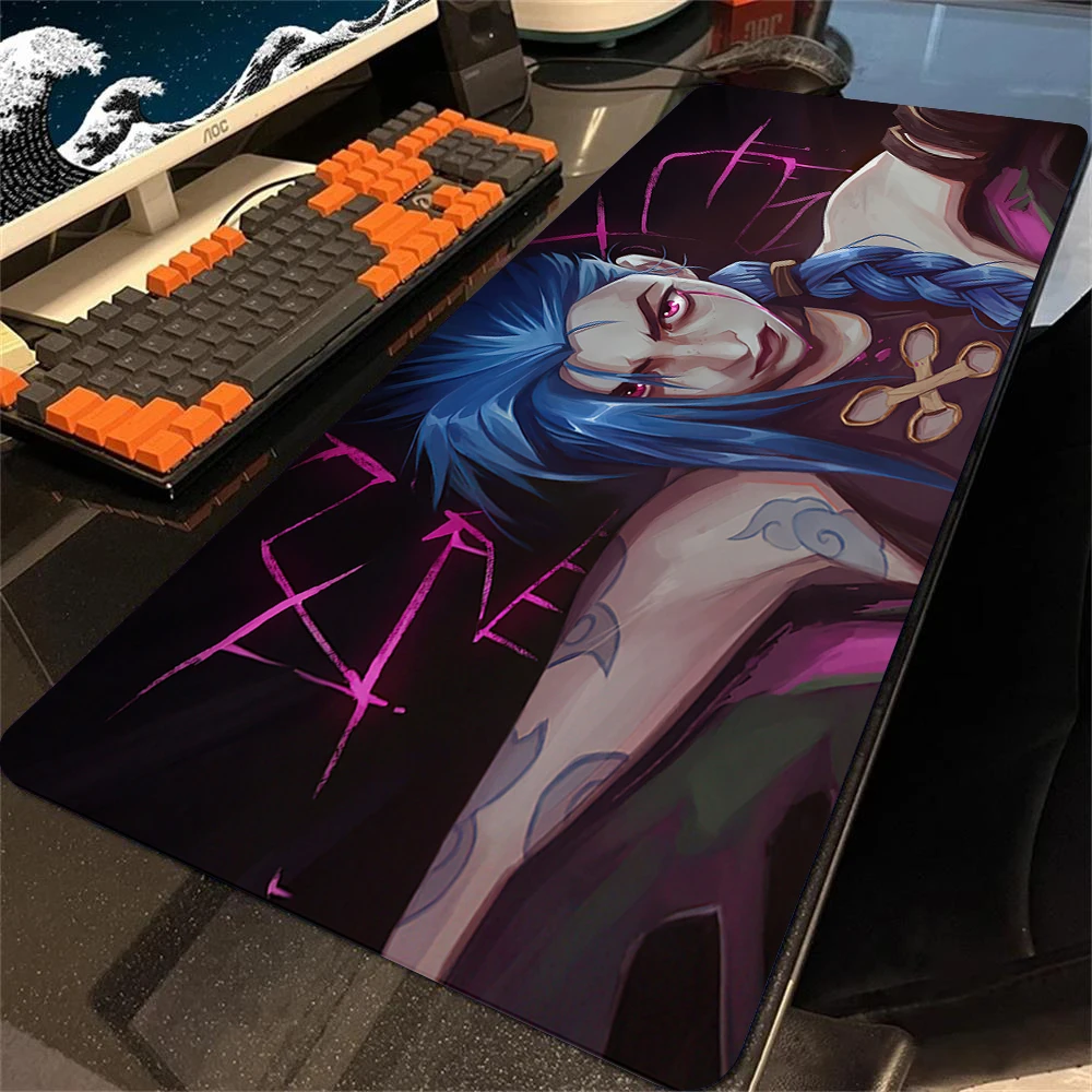 New Arrivals arcane Jinx Mouse Pad XXL Gaming Setup Accessories Desk Non-Slip Mat Rubber Lock Edge Desktop Extended Mats 90x40cm