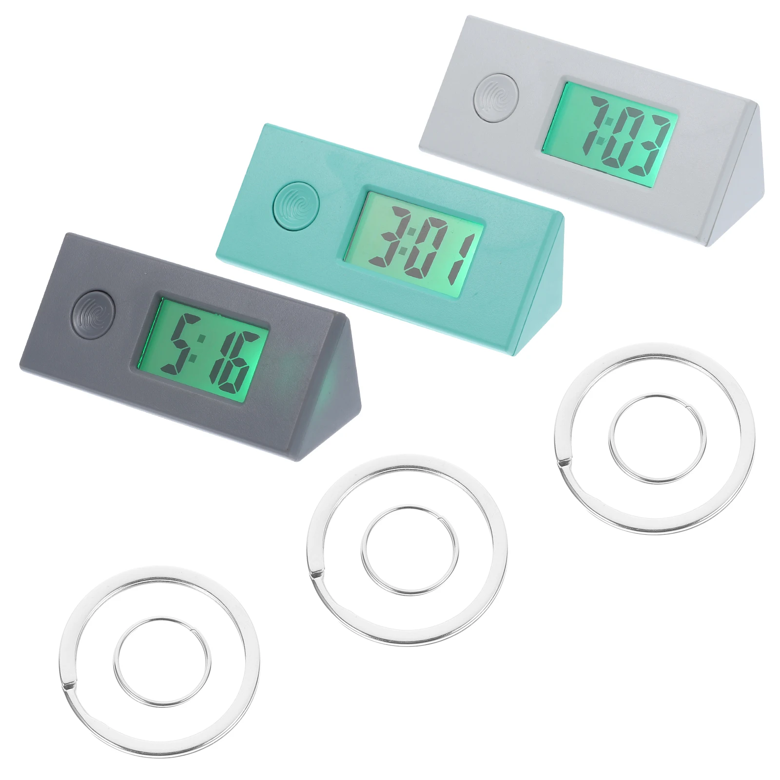 

3pcs Electronic Watch Keychain Pocket Portable Small Nurse Student Gift Durable Premium Material Fashionable