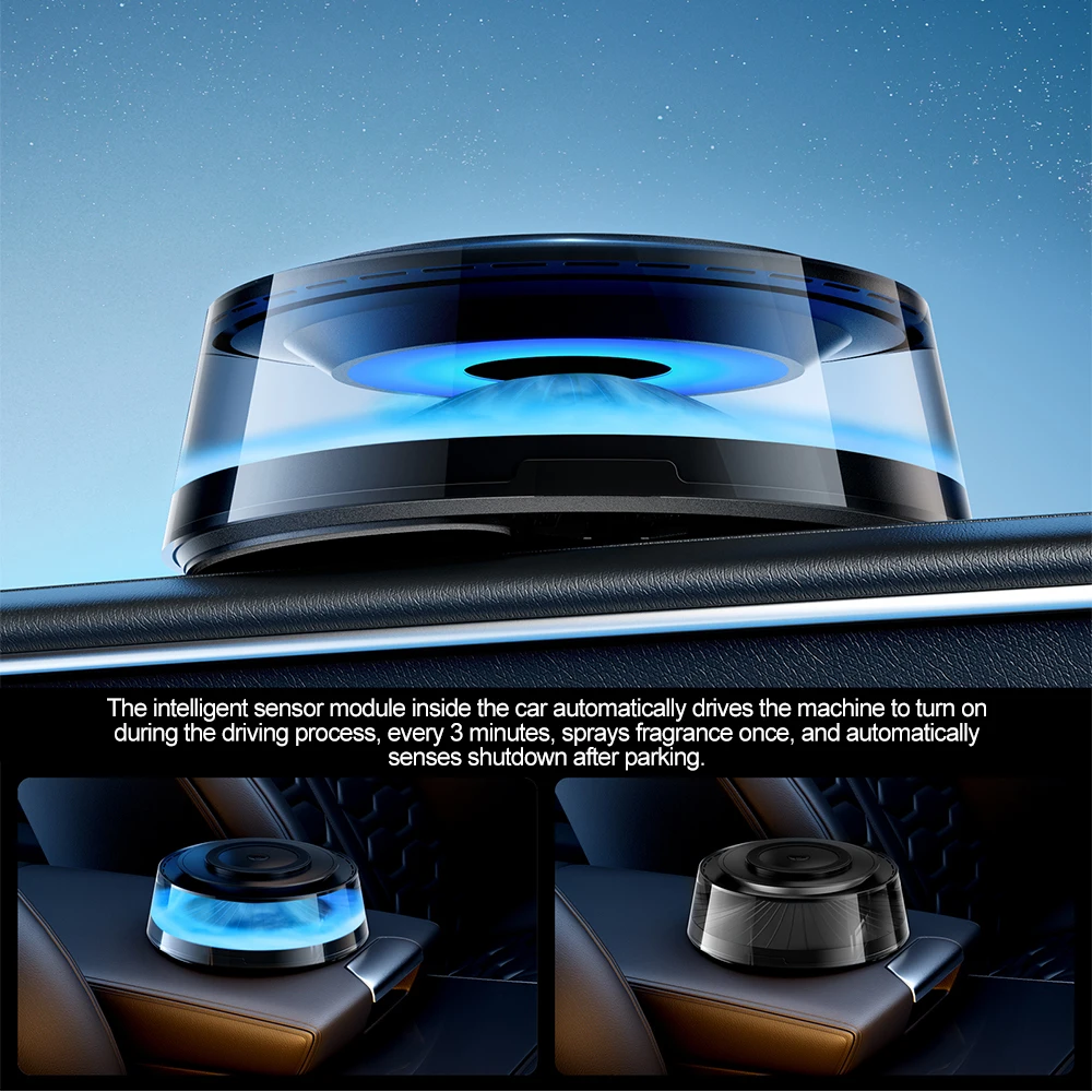 New Smart Car Aromatherapy Oil Diffuser Home Fragrance Wtih RGB Ambient Light 15W Wireless Charger for iPhone Samsung Xiaomi