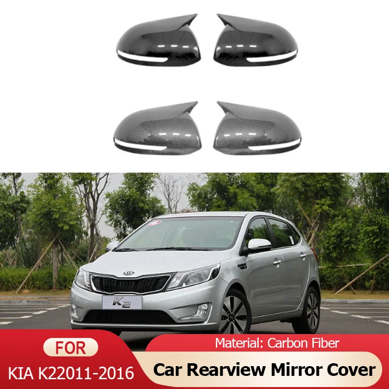 

2x Carbon Fiber Exterior Side Car Rearview Mirror Cover Trim Accessories for Kia K2 2011-2016 for Kia Rio 3 2011~2017 2014 2015