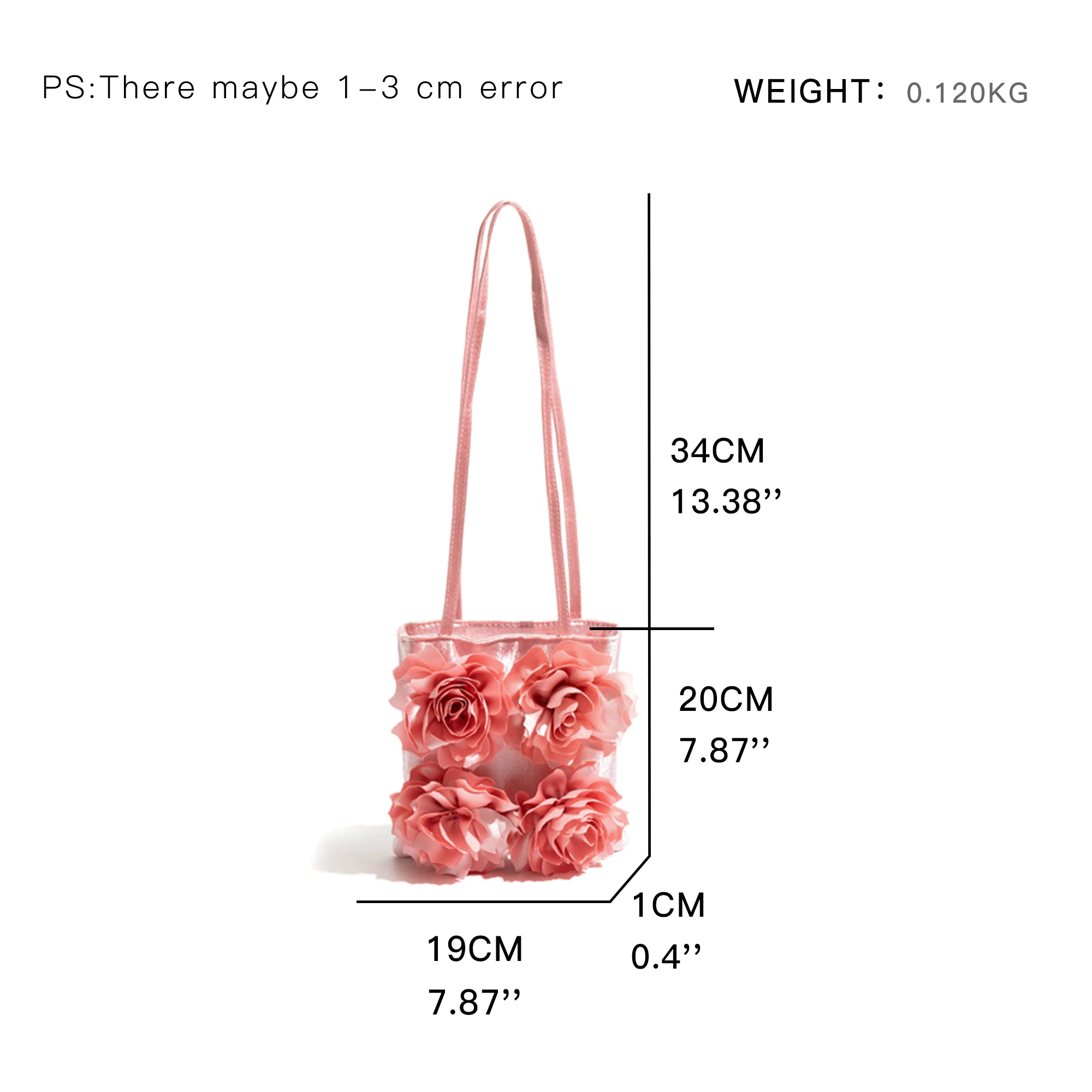 MABULA Ladies Rose Satin Shoulder Bag Korea Style Elegant Phone Purse Three-Dimensional Flowers Design Colorful Crossbody Bag