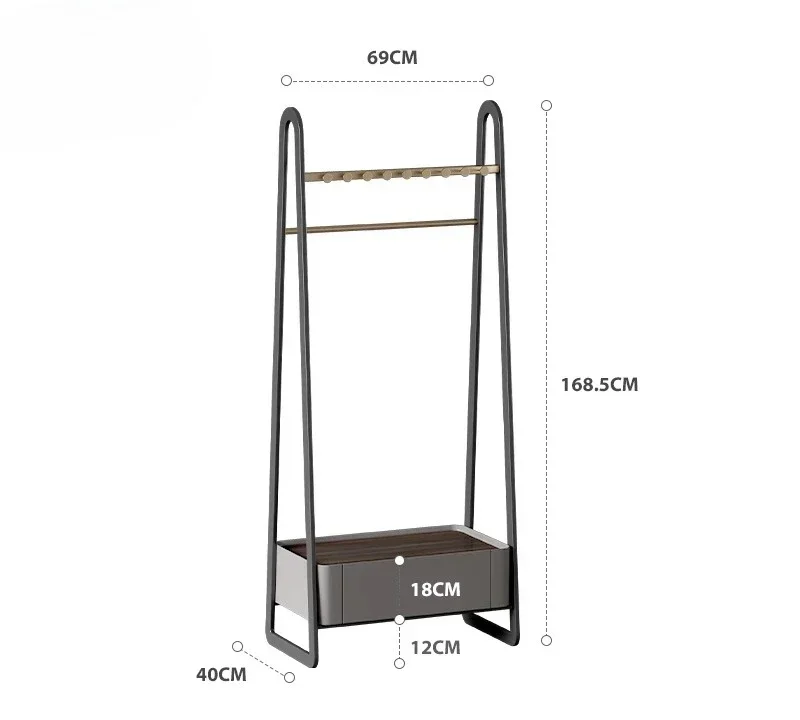 

Italian chest of drawers, triangular coat rack, indoor bedroom, bedside clothes storage, light luxury, senior room flooring