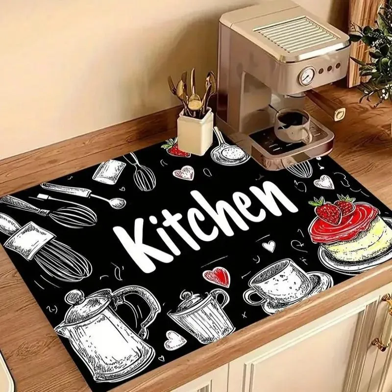 

Kitchen Super Absorbent Mat Coffee Dish Draining Mat Drying Mat Quick Dry Bathroom Drain Pad Kitchen Faucet Placemat