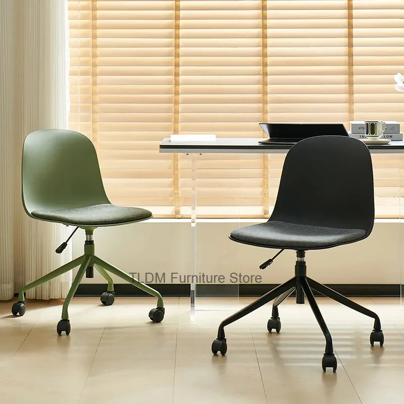 Modern Multi-Color Fabric Office Chair - Adjustable Height, Swivel Rolling Wheels, Stylish Desk Chair for Home Office Study Room