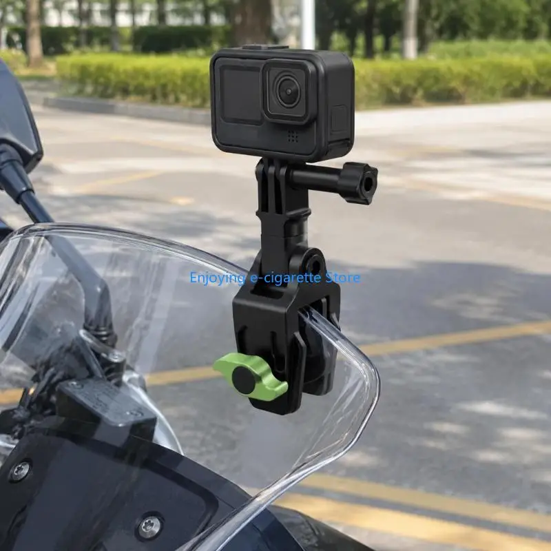 Motorrad-Windschutzscheiben-Action-Kamerahalterung, Aluminium-Klemmhalterung mit Gelenkgabelgelenk für Straßenaufnahmen und den – Detail 3