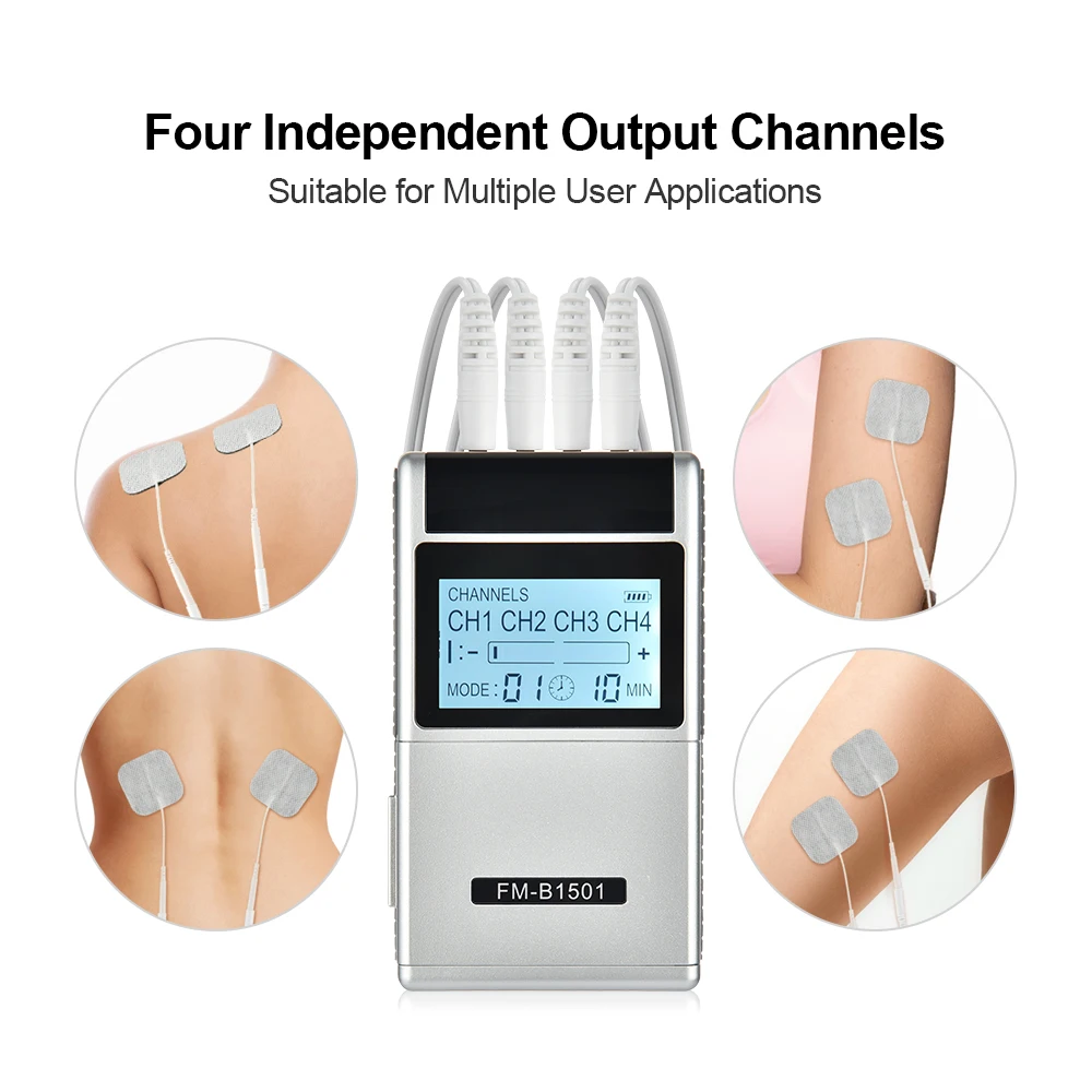 15 Modes TENS EMS Therapy Digital Electric Muscle Stimulator Massager With Electrode Pads For Body Shoulder Back Massage Machine