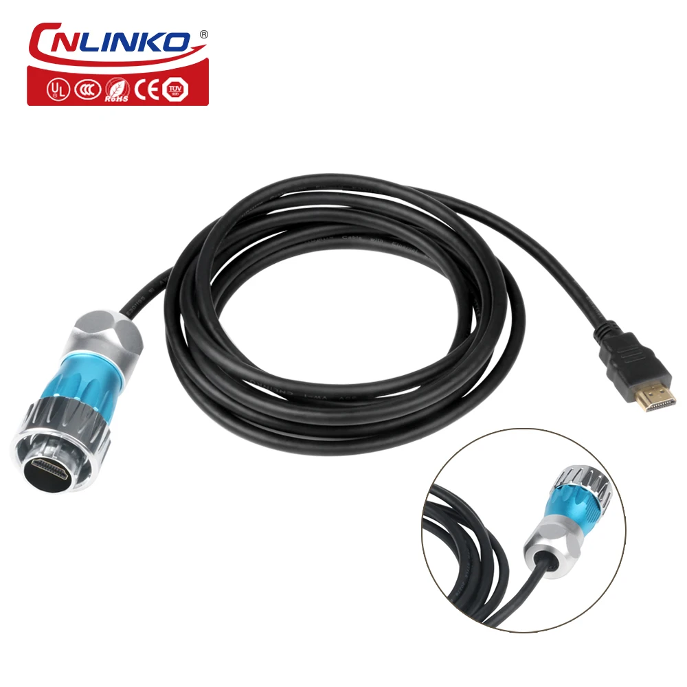 CNLINKO M24 Waterproof HDMI-compatible Extension 1/2/3/5m Cable Connector Male to Female HDMI Connector For Computer HDTV Laptop