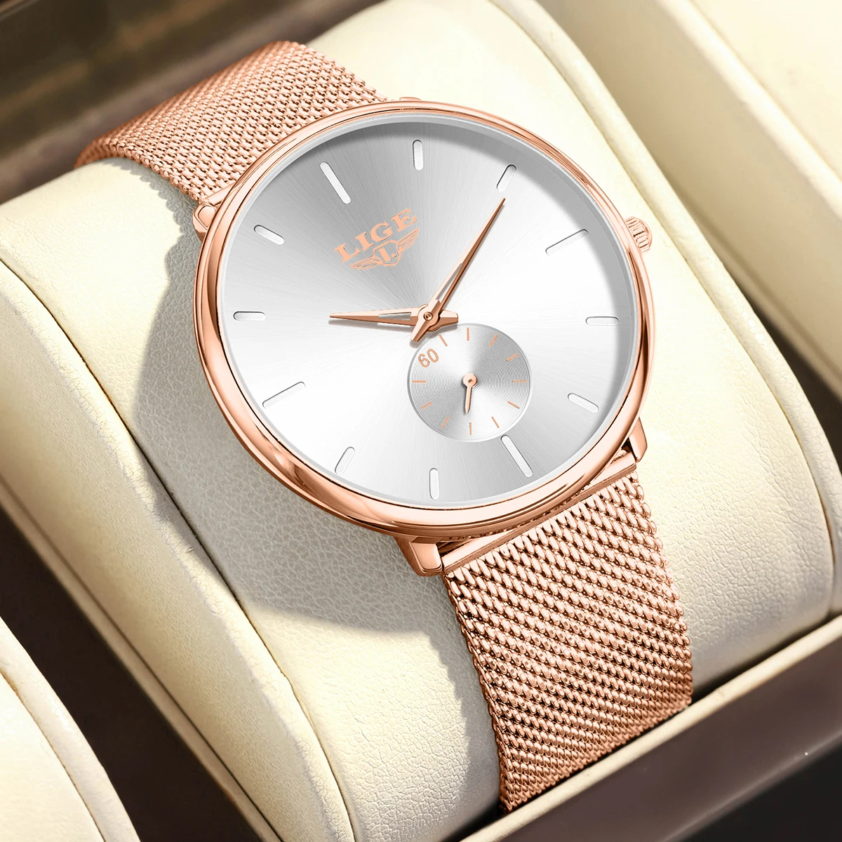 

LIGE креативные кварцевые часы для женщин, простые элегантные водонепроницаемые женские часы, модные спортивные женские часы-браслет, ультратонкая сетка