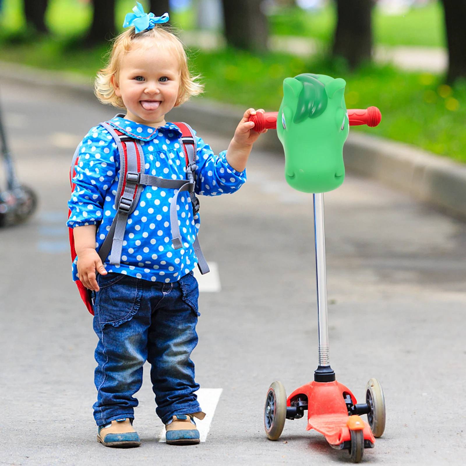 

Bicycle H Decorations Kids Scooter Cartoon Horse Head Silica Gel Adornment Durable Safe Easy Install Outdoor