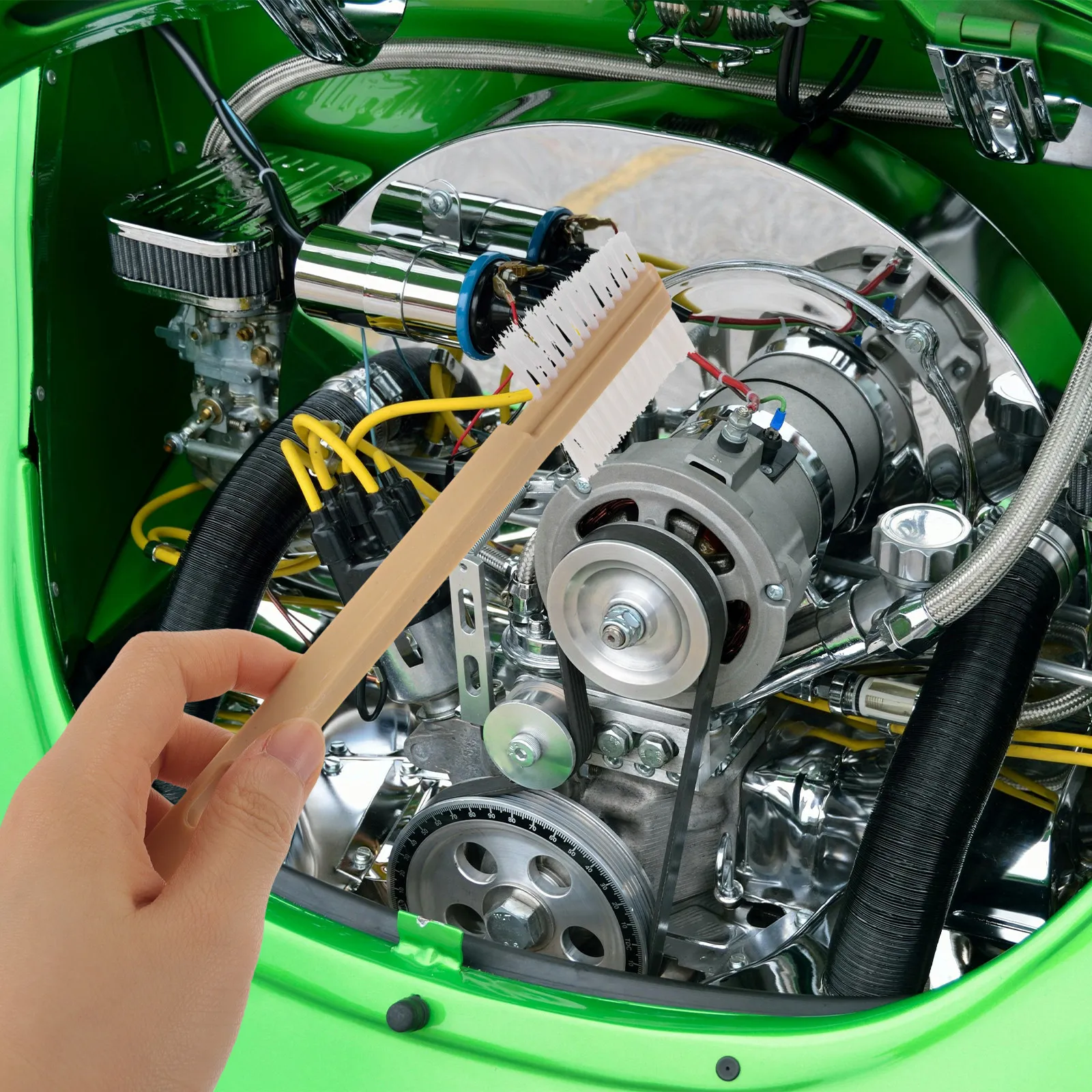 車内清掃用両面ブラシ。エンジンルーム、エアベント、ホイールウ - Dirt Brush Interior のレビューと価格