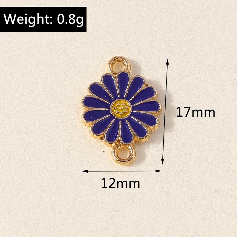 20 Stück modische, bunte Emaille-Blumen-Anhänger, Verbinder für die Schmuckherstellung, DIY-Halsketten, Armbänder, handgefertigtes Kunsthandwerk, Zubehör – Detail 12