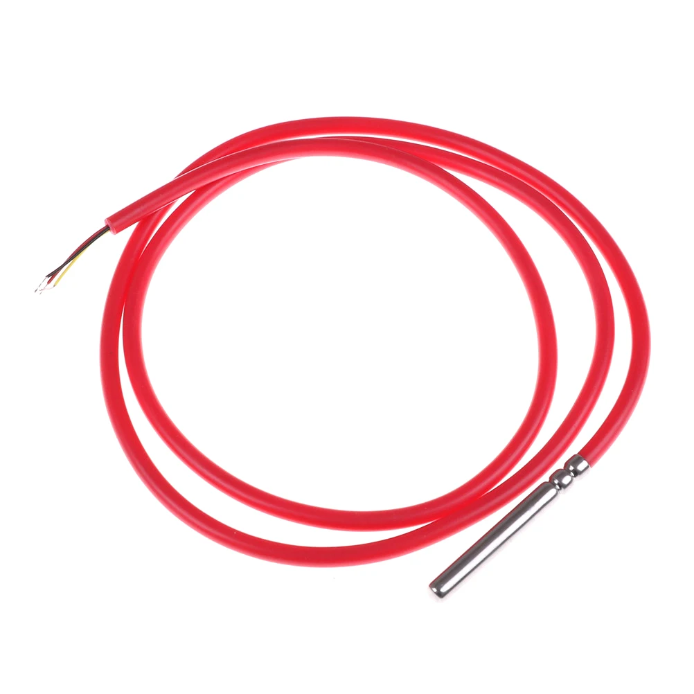 New DS18b20 Silicone Wire Temperature Probe Waterproof 18b20 Temperature ProbHot Silicone Wire Metal Stainless Steel