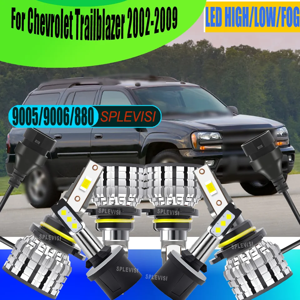 

Low Power Consumption - LED Headlamp Foglight Combo hi lo Beam For Chevrolet Trailblazer 2002 2003 2004 2005 2006 2007 2008 2009