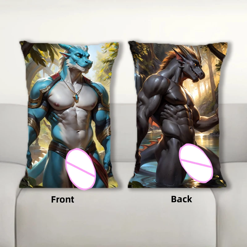 

Dakimakura Strong Half-dragon Anime Body Pillow Double Side Print Half Body Throw Pillow Bedding Pillowcase