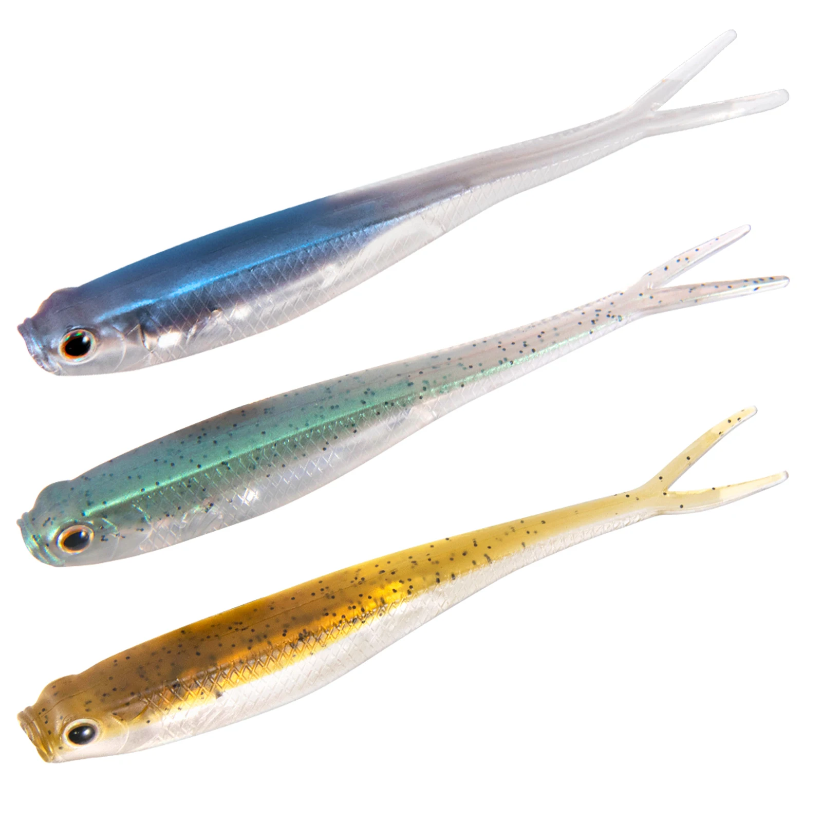 

5/6pcs Fork Tail Swimbaits, Soft Plastic Fishing Lures for Bass Fishing,75mm-12mm,Jerkbait Minnow Lures Drop Shot Crappie