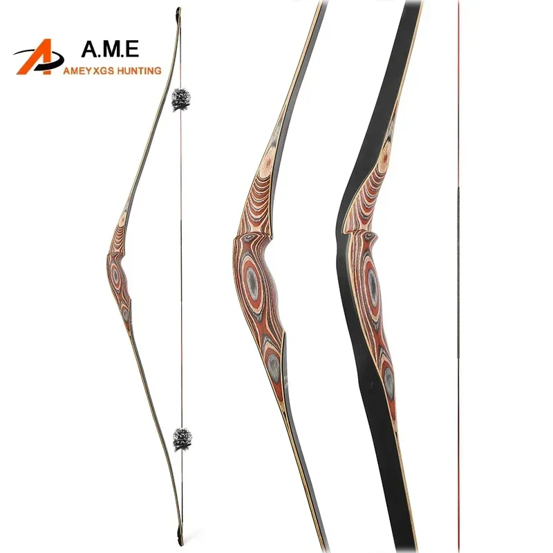 58 Inch Archery Traditional Bow 20-50lbs for Left Right Hand High Strength Epoxy Bow Limbs Wood Handle Shooting Hunting Bow