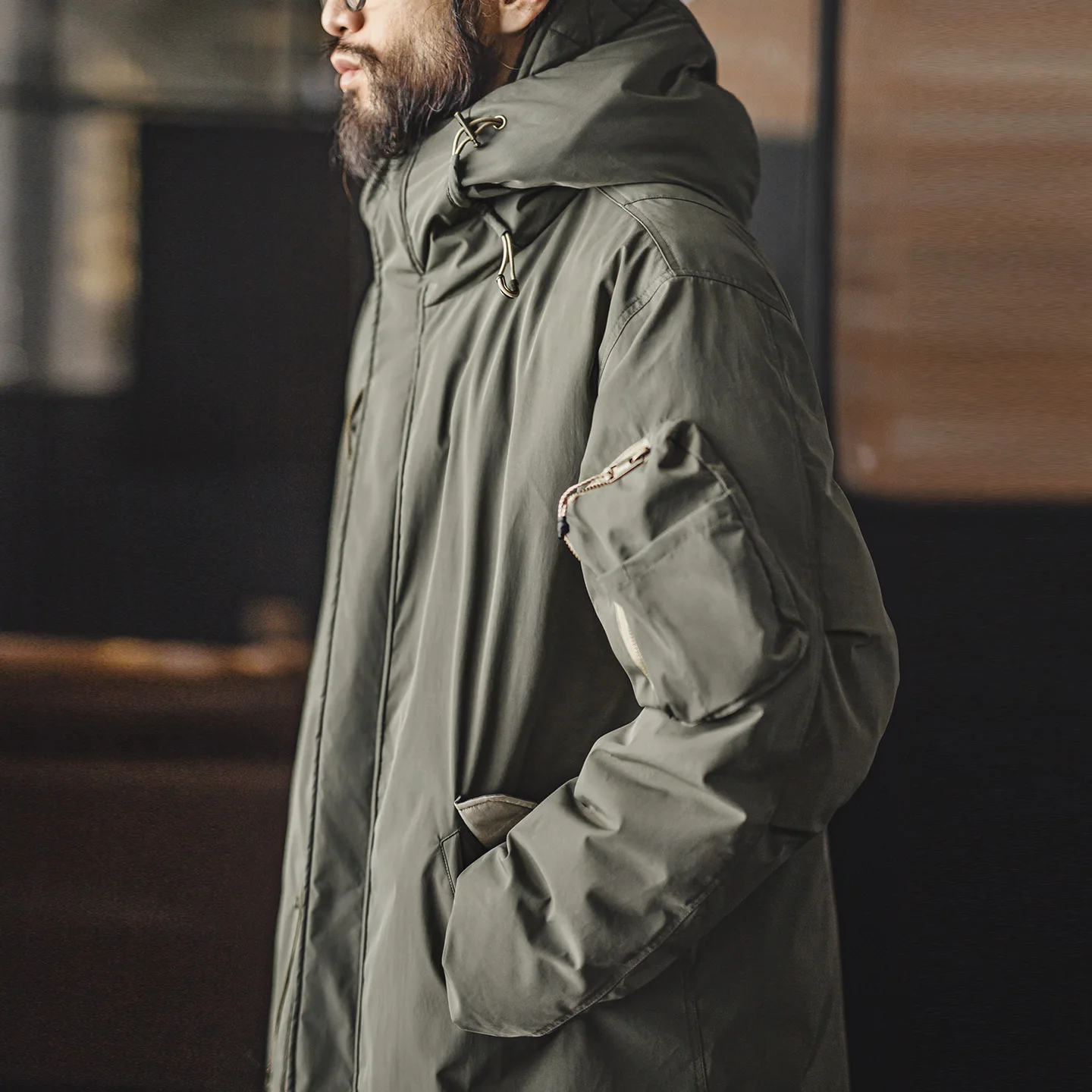 Maden Vintage الرجال M-51 ذيل السمكة سترة منتصف طول الأبيض بطة أسفل ملء سترة مقاومة للماء معطف خندق دافئ لفصل الشتاء #4