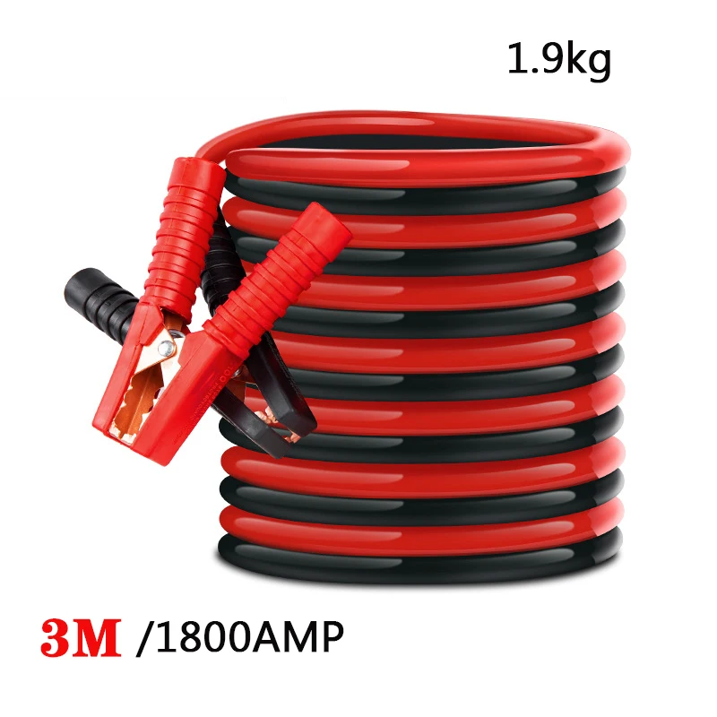 

6-24V1800AMP Jump Leads Heavy Duty 3M Car Truck Booster Cables Battery Start Jumper Emergency Cars Help Lighter Starts Easily